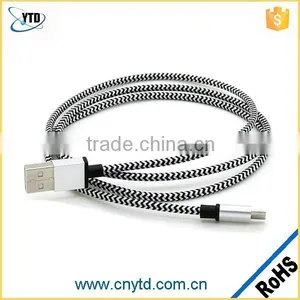 Micro USB Flat Cable Cotton Braid Nylon Braided USB Cable Braided Flat USB Cable thumbnail-5