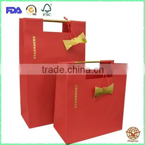 RED Custom Printed Shopping Carrier Bag With Rope Handle,Luxury Gift Bag thumbnail-1
