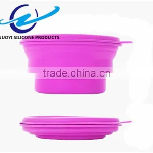 Eco-friendly Food Grade Silicone Collapsible Bowl With Lid thumbnail-5
