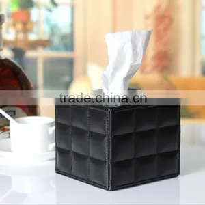 Wholesale Luxury Tissue Box, Black Leather Household Tissue Box thumbnail-4