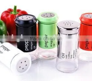 Wholesale Glass Spice Jar Salt Petter Bottle With Metal Coating thumbnail-1
