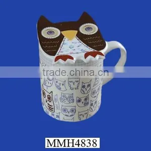 Novelty Ceramic Owl Mug and Coaster thumbnail-1