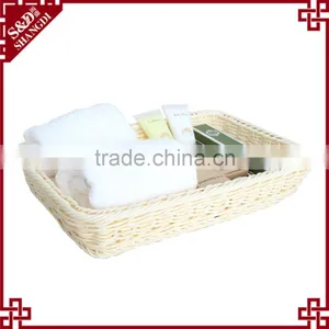 Cheap Wholesales Plastic Rattan Weaving Basket for Hotel Toiletry Storage thumbnail-3