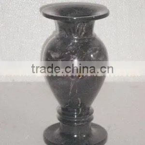 NATURAL BLACK ZEBRA MARBLE FLOWER VASES thumbnail-3