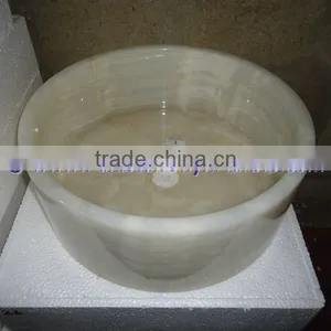 High Quality NATURAL STONE PURE WHITE ONYX SINKS BASINS COLLECTION thumbnail-4