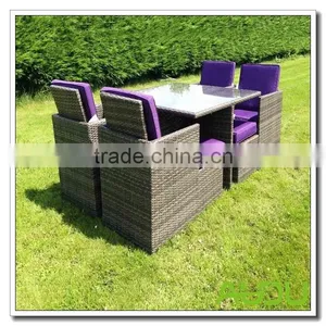 Audu Miami Purple Outdoor Garden Rattan Dining Set thumbnail-2