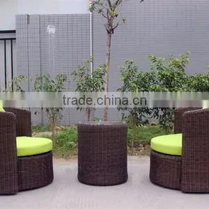 Cylindrical Design Rattan Coffee Table Set thumbnail-1