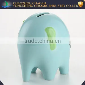 Latest Design Blue Ceramic Elephant Money Box for Saving thumbnail-1