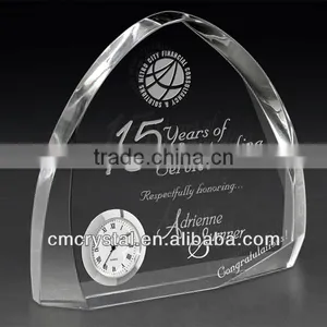 New Product! Crystal Iceberg Shaped Trophy With Silver Clock thumbnail-1