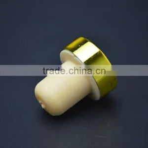 Shiny Gold Aluminum Cap With Synthestic Cork Wholesale Cork Stopper thumbnail-4