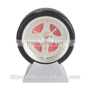 Wheel Shaped Analogue Table Clock With Matal Base thumbnail-1