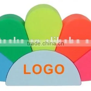 5 Colors Flower Shaped Custom Logo Plastic Highlighter Fluorescent Pen thumbnail-1