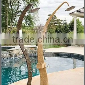 Wicker PE Rattan Outdoor Beach Shower thumbnail-1