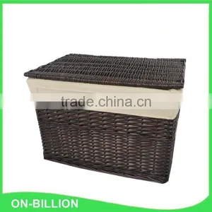 Vintage Set 5 Wicker Woven Dirty Clothes Basket With White Cloth thumbnail-3