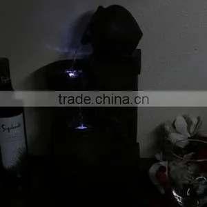 Tiered Pottery Tabletop Water Fountain With LED Lights thumbnail-6