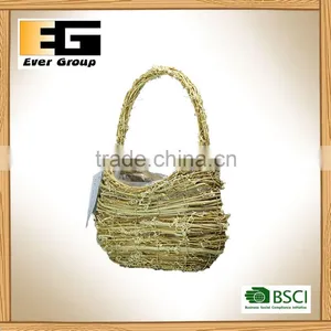 Rattan Hand Basket Shape Flower Pots For Garden Planer thumbnail-1