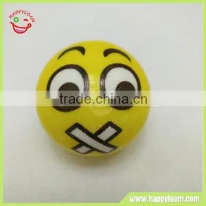 Cute PU Shut up Facial Emoji Foam Stress Ball, Squeeze Foam Ball Toy for Relieving Stress thumbnail-1