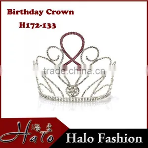Rhinestone Silver Fashion Tall Pageant Crown Tiara Crown For Women Princess thumbnail-1