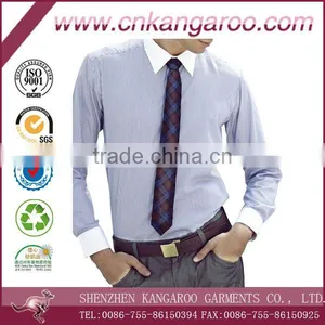 Stylish Contrast Collar&cuffs Slim Fit Mens Long Sleeves Dress Shirt thumbnail-1