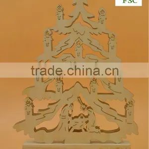 Christmas Pin Tree Wooden Laser Cutting thumbnail-1