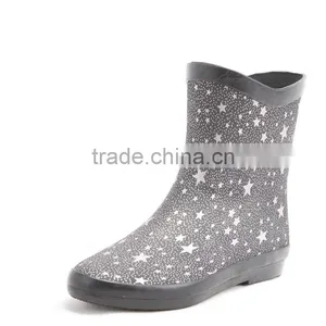 Fabric Rain Boots With Flower Fabric Upper thumbnail-1