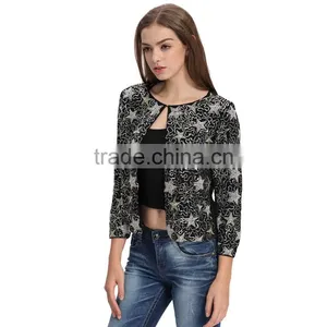 Latest Embroidered Bomber Fashion Jacket Model for Women thumbnail-3