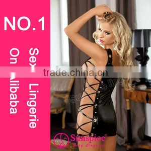 2015 Fashion Mature Women Leather Sexy Shiny Pvc Lingerie thumbnail-2
