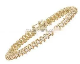 CZ Studed Bracelets, Gold Plated Bracelets, Designer Bracelets. thumbnail-1