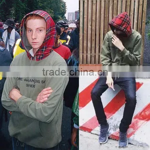 Wholesale Fashion Custom Xxxxl High Quality Oem Hoodies Men Red Plaid Hooded Pull Over 100 Cotton Hoodies thumbnail-2