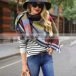 British Wind Spring Model Women Scarf Joint Colors Imitated Cashmere Material 135*145cm Female Cappa thumbnail-4