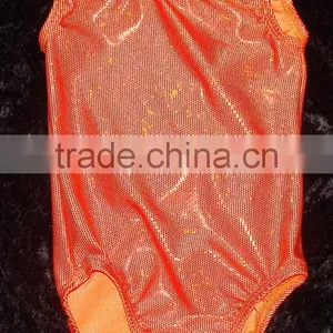 Orange Shattered Glass Gymnastics Leotard thumbnail-1