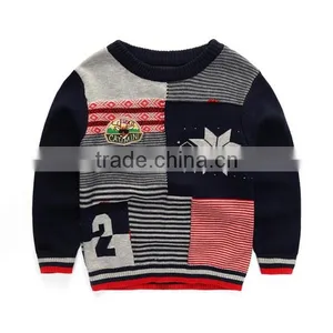 Sweater Designs For Kids 2015 New Fall Fashion Jacquard Boys Round Neck Pullover Sweater thumbnail-1