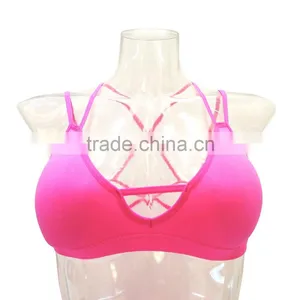 2016 Strappy Fitness Bra Women Underwear Sports Wear Lingerie Seamless Sexy Bra thumbnail-1