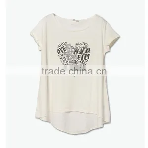 Ladies Heart-shaped Tshirt100%bamboo Fiber Tshirt Custom Printed Tshirts thumbnail-1
