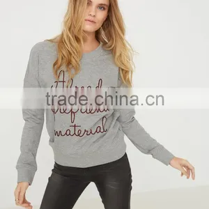 2016 Wensfashion Costume Women Leather and LightGrey Long Sleeved Sweatshirt With Hood thumbnail-5