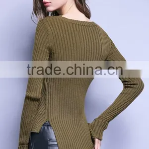 Factory Wholesale Women's Thin Wide Neck Tight Pullover Spring Sweaters With High Quality thumbnail-4