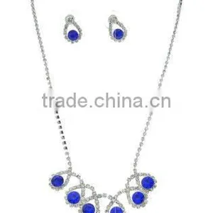 Elegant Rhinestone Wedding Accessories Wholesale Costume Jewelry Sets,Top Selling on .com Wholesaler Bridal Jewelry Sets thumbnail-1