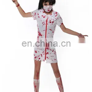Latex Halloween Outfits Women Zombie Bloody Nurse Costumes thumbnail-2