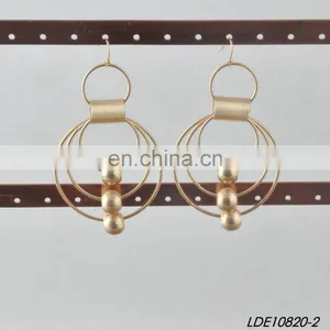 Lady Fashion Earring Concentric Circle Gold Earrings Hoop Earrings thumbnail-1