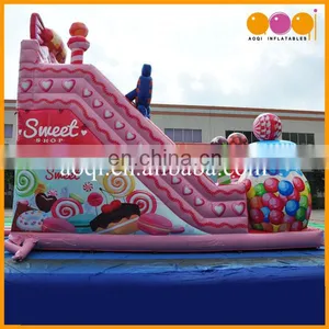 2017 Guangzhou Hot Sale Cheap Factory Candy Commercial Inflatable Bouncer Slide for Child thumbnail-4