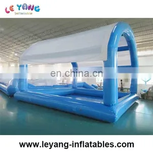 Commercial Grade Rectangular Water Pool With Tent Sunshade / 6m Inflatable Pool With Roof thumbnail-4