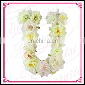 Aidocrystal Flower Green Blue Yellow Color Pearl Silk Flower Letter U for Indoor and Outdoor Decor thumbnail-3