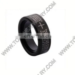 Black Tungsten Ring Blank Men's Engraved Jewelry thumbnail-6