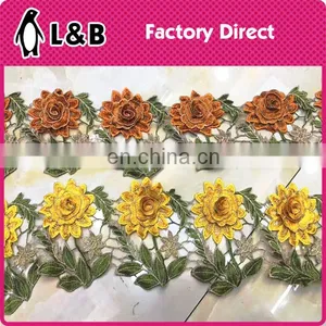 Ningbo-China Polyester Lace Embroidered Eyelet Flower 3d Lace thumbnail-1