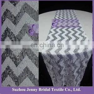 TR062A Hot Sale Black and White Striped Wedding Table Runners thumbnail-3