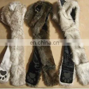 Snow Leopard,grey Wolf and Husky Animal Hat With Glove thumbnail-1