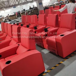 Home Theater Sofa,red Leather Vip Cinema Seating thumbnail-3