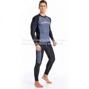 Custom Logo Print Men's Swimwear Beachwear Two Piece Long Sleeve Rash Guard thumbnail-4