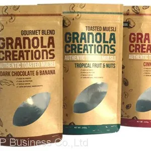 OUTOP Packaging Free Samples Standing up Pouches Brown Kraft Paper Bag With Window thumbnail-4