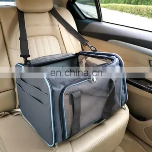 Portable Dog Car Seat Travel Carrier Bag With Safety Leash Heavy Duty Ped Bed thumbnail-1